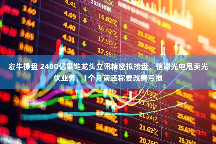 宏牛操盘 2400亿果链龙头立讯精密拟接盘，信濠光电甩卖光伏业务，1个月前还称要改善亏损