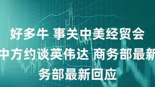 好多牛 事关中美经贸会谈、中方约谈英伟达 商务部最新回应